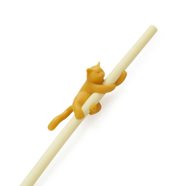 Balvi Reusable Straw Set Climber Cat Yellow