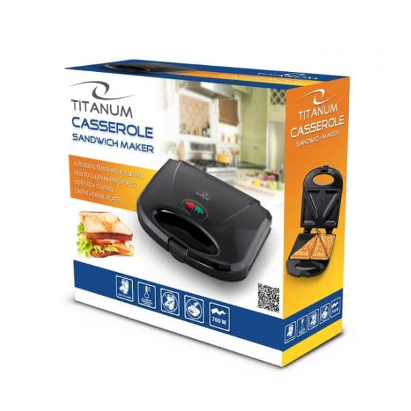 Titanum Casserole Sandwich Maker | 700W | Black