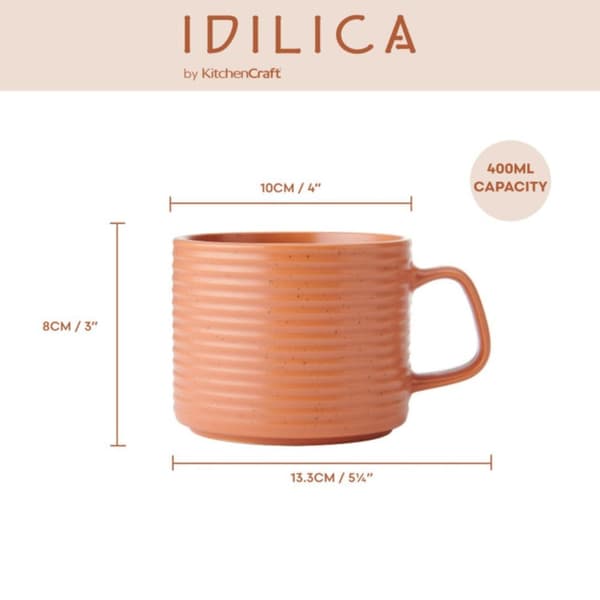 KøkkenCraft Idilica Stable Stengods Kopper - Sæt af 4 stk | 400ml