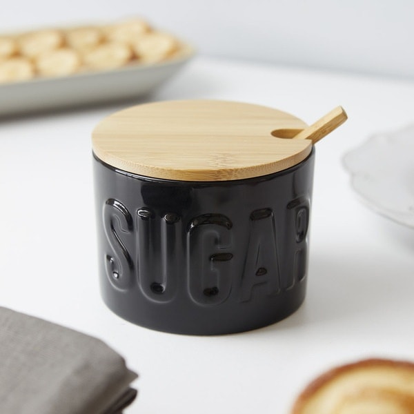 Balvi Sugar Bowl Sugar Ceramic/Bamboo Yellow