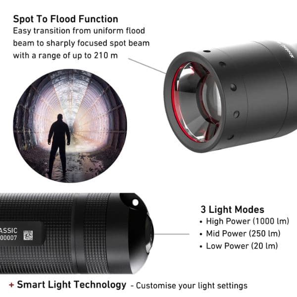 LedLenser C7R Classic ladattava taskulamppu 1000lm