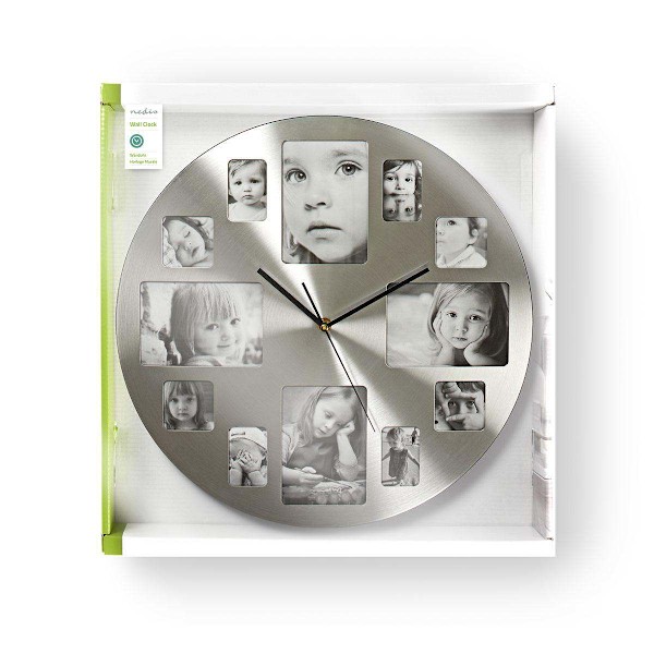 Nedis Circular Wall Clock - 40 cm Diameter - Photo Frame
