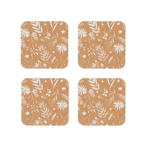 Natural Elements Biodegradable Cork Coasters Set - 4pcs.