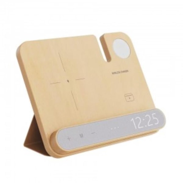 Liquno Nissi Green Line Bamboo 15W Induction Charger &amp; Clock