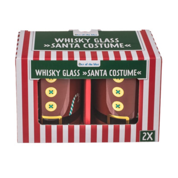 Out of the Blue Whisky Glasses Santa Costume - set of 2pcs.
