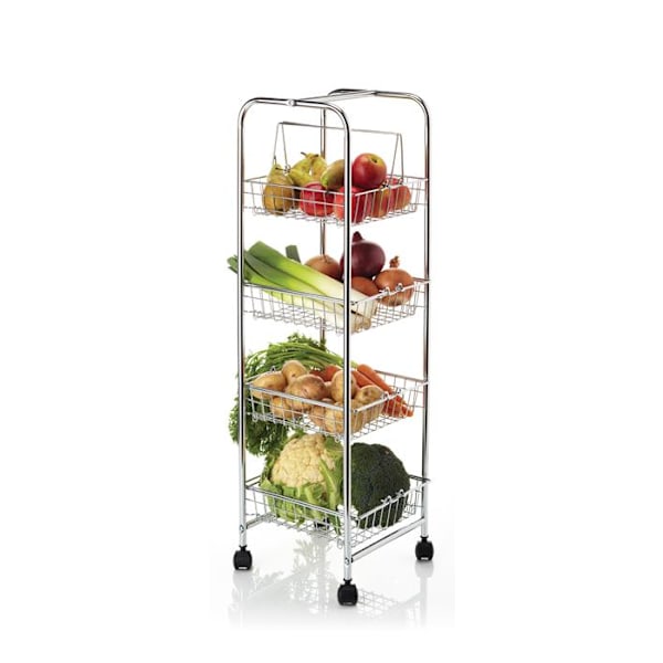 KitchenCraft Chrome Plated Four Tier Trolley
