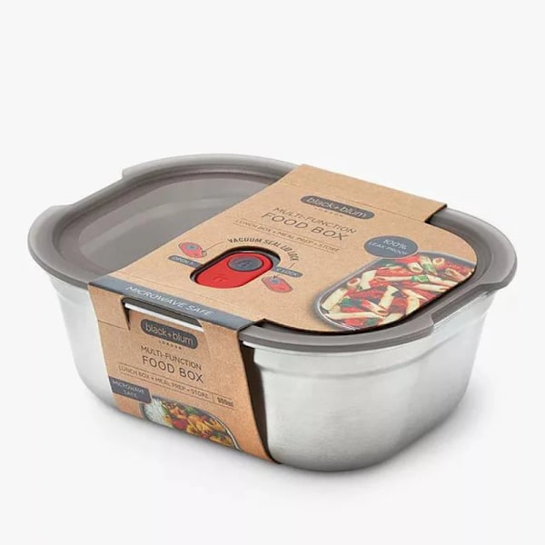 Black + Blum Steel Food Box | Grey/Red | Medium