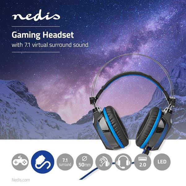 Nedis Gaming Headset - Over-ear - Surround - Micrphone