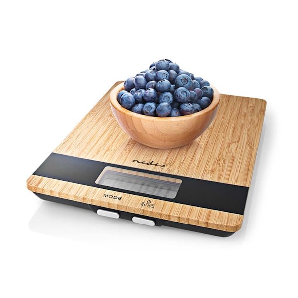 Nedis Slimline Kitchen Scale Bamboo Design