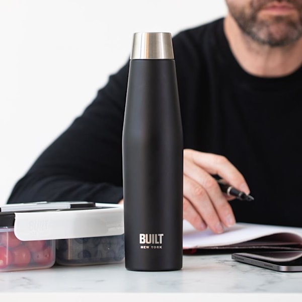 Built Apex Water Bottle &amp; Bento Lunch Box Gift Set - Black