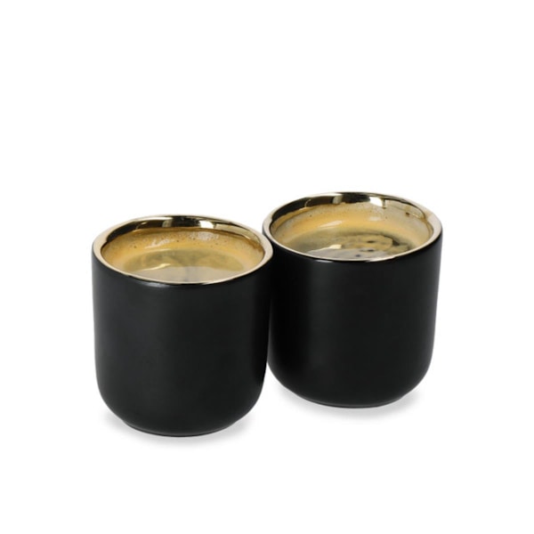 La Cafetière Double Insulated Espresso Cups Black/Gold 2pcs.