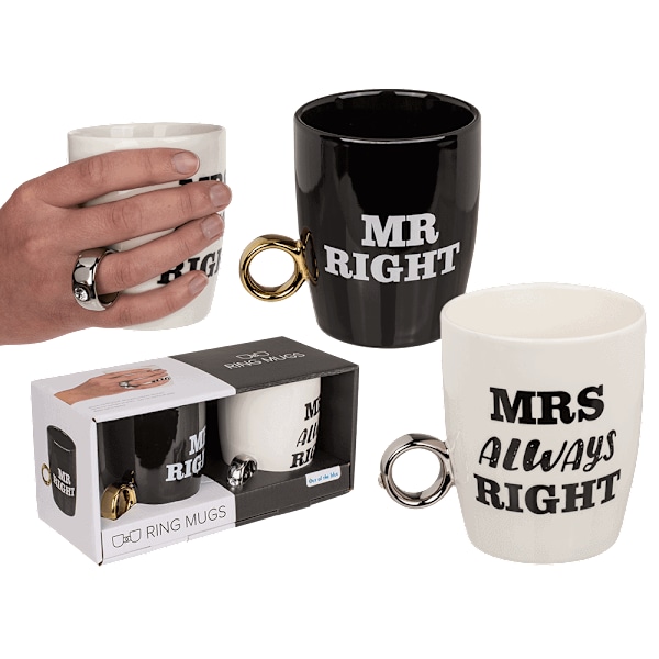 Out of the Blue Coffee Mugs Mr Right &amp; Mrs Always Right Set