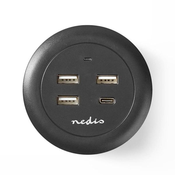 Nedis Quick Desktop Charger - 30W - 3xUSB-A/1xUSB-C Harmaa