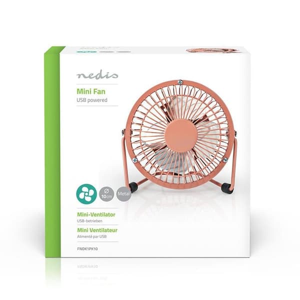 Nedis Metal Mini Fan 10cm - USB powered Green
