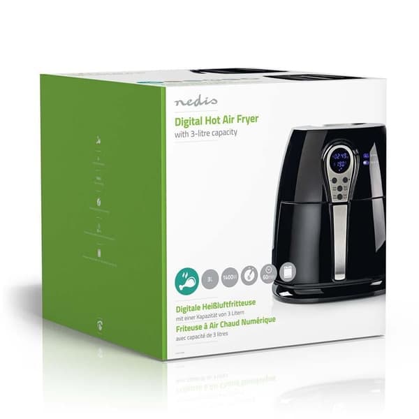 Nedis Hot Air Fryer 3.0L - Timer 60min Digital