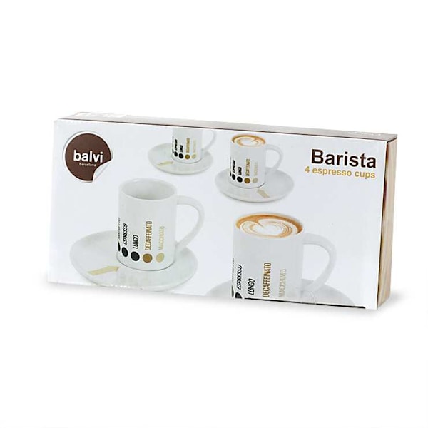 Balvi Espresso Cup Barista Set 4pcs. (ceramic)