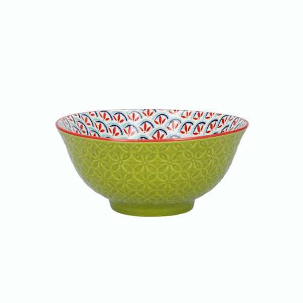 KitchenCraft Ceramic Cereal Bowl Bright Design - set 4 pcs