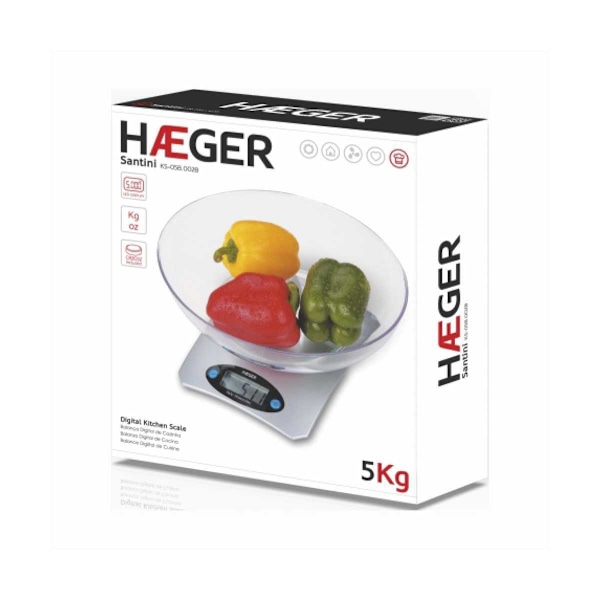 Haeger SANTINI köksvåg | Skål | max 5 kg.