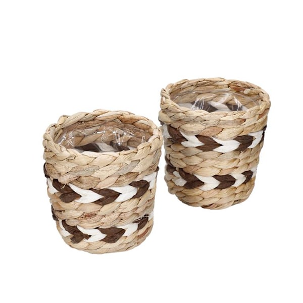 KitchenCraft Set of 2 Water Hyacinth Planters - Chevron