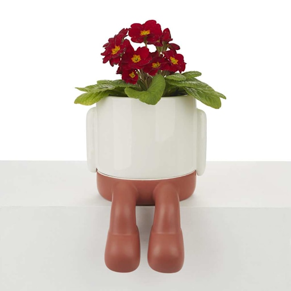 Balvi Ceramic Flower Pot Mr. Dangly Red