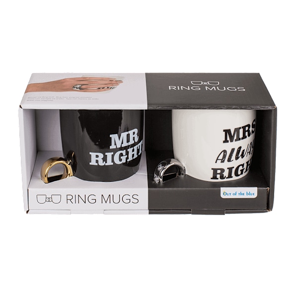 Out of the Blue Coffee Mugs Mr Right &amp; Mrs Always Right Set