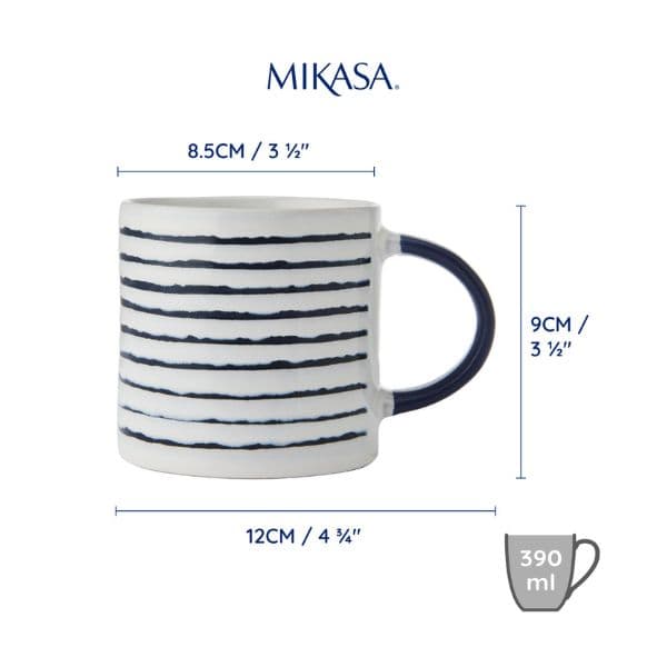 Mikasa stengodsmugg | 390ml | Randig