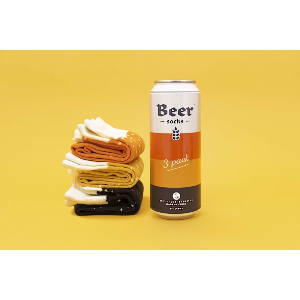 Luckies Beer Socks - 3 pairs in a can
