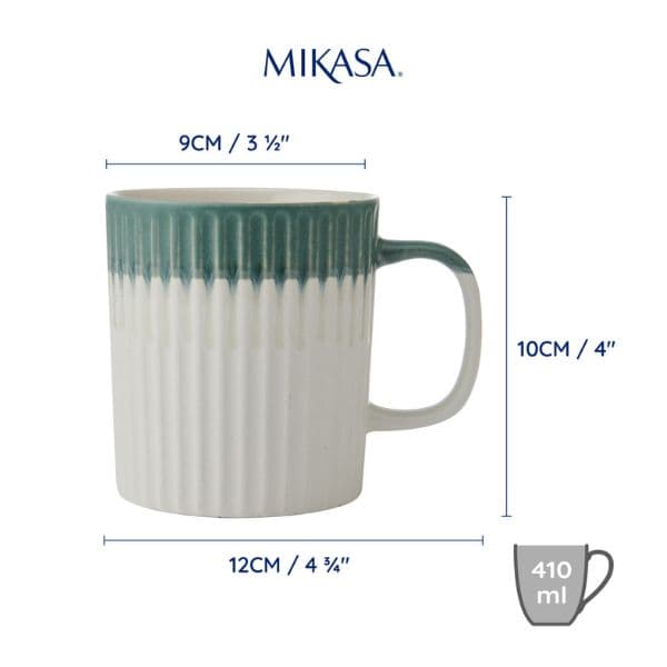 Mikasa texturerad stengodsmugg | 410ml | Grön