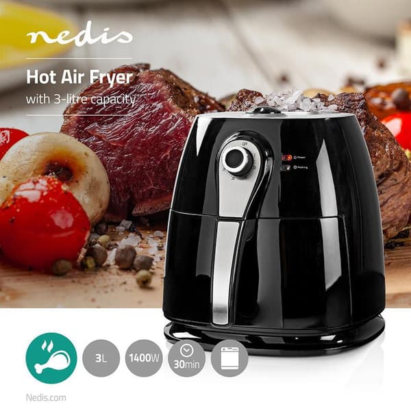 Nedis Hot Air Fryer 3.0L - Timer 30min