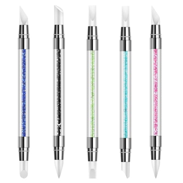 5 stk. Negle Silikone Pen - Pulver + Sort + Blå + Grøn + Lilla Makeup