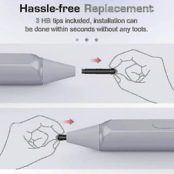 Pennspetsar för Surface Pen, Pro 4/5/6/7 Penna, 3 Hb Pennspetsar Stylus Refill []