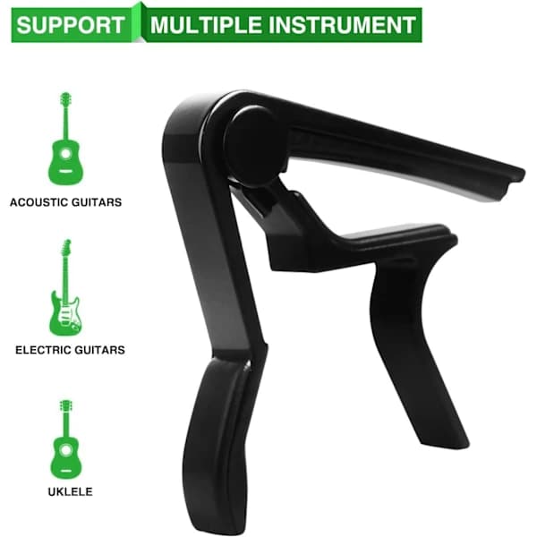 Guitar Capo Streng Akustisk & Elguitar CapoCapo til akustisk guitar (Sort)