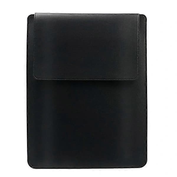 15,4-15,6 \" Notebook Taske Foldbart Laptopstativ Slankt PU Læder Vandtæt Etui Sort