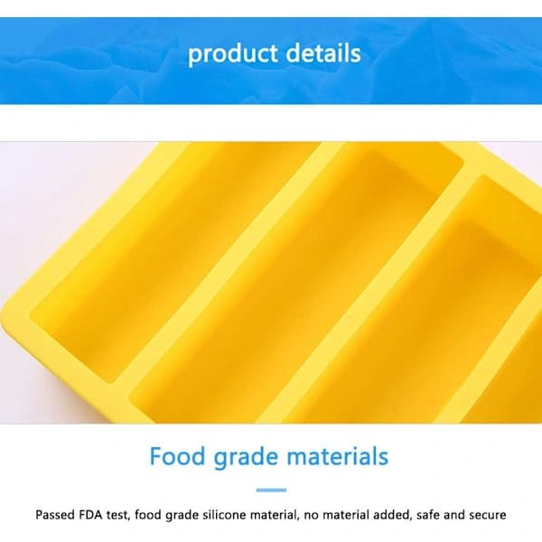 HA-Silicone Ice Cube Molds, Rectangular Ice Cube Trays Ice Cube Molds for Baby Food, Cocktail, Dishwasher Safe