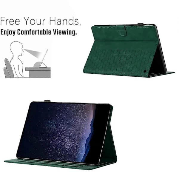 HA~Etui til Amazon Kindle Fire Max 11 2023 Honeycomb Trykt Læder Tablet Etui med Kortplads
