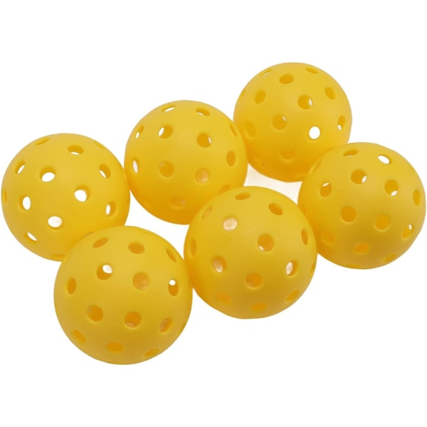 Plast Pickleball, Exakt Borrning Inomhus Träning Floorball Special Fogsvetsningsteknik Gul Stabil Flygrutt Maximal Studs för Inomhus