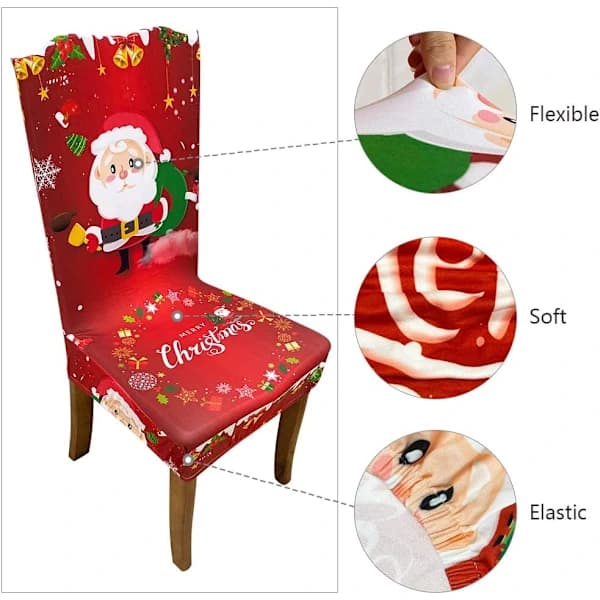Julstolsöverdrag - 2-pack stretchiga stolsöverdrag