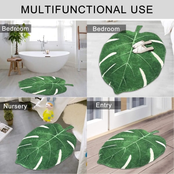/HA/Kylpymatto 31x47 tuumaa Löv Vihreä sametti Kylpyhuonematto Pehmeä Liukumaton Ylellinen Mikrokuitu Kylpymatto Konepestävä Ovimatto kynnysmattoihin Kylpyamme Suihku Ch