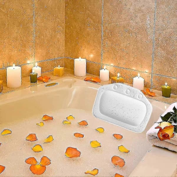 Badekudde, Badekudde for badekar, Badekudde, Nakkepute, Badekarpute Hvit White