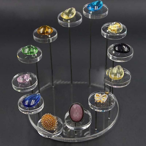 Mode-Multilags Acryl Ring Display Stativ Øreringe Holder Vedhæng Ædelsten Showcase Smykker Disp