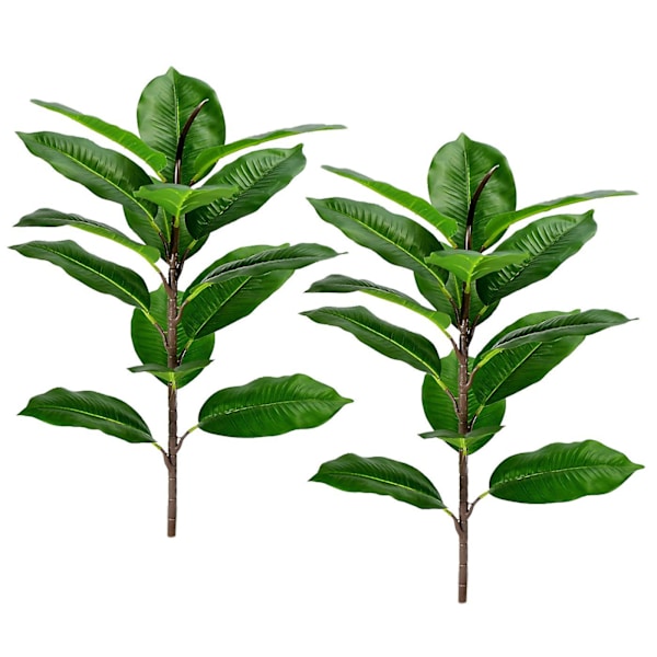 2 st Faux Bananträd Tropiska Monstera Blad Sköldpadda Palm Blad Ormbunke Gröna Buskar Växter Grönska D