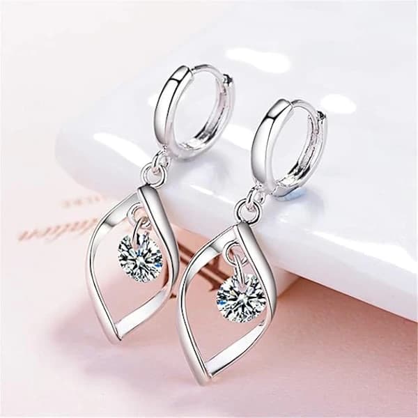 925 Sterling Silver Örhängen med Krok