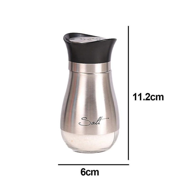 Salt og pepper shakers elegant med klar glassbunn
