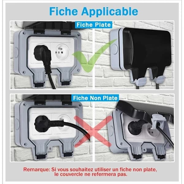 Waterproof Socket Double Outdoor Socket IP66 Waterproof Wall Socket 16A
