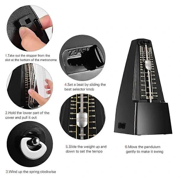 Standard Precision Mekanisk Metronom för Piano, Gitarr [] Svart