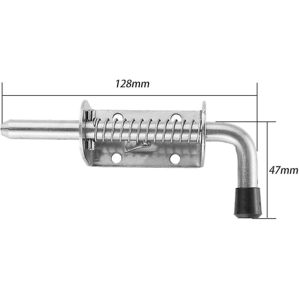 Universell fjærbolt, fjærbolt, boltbolt, rustfri, gummihåndtak, værbestandig, fjæring, portbolt, skyvebolt, dører, porter, praktisk bolt, Si