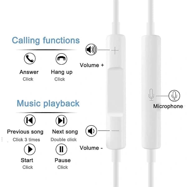 HA-Kablede hodetelefoner for iPhone, kablede hodetelefoner, ørepropper