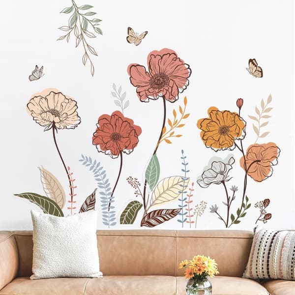 Väggdekor - Blommor Väggdekal - för Vardagsrum Sovrum TV-Vägg