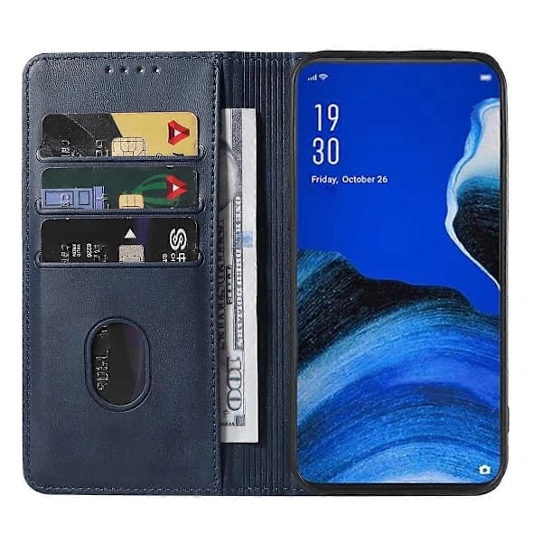 Magnetisk læderetui til OPPO Reno2 Z [] Blå