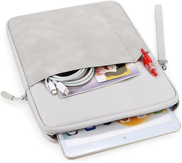 Tablet Sleeve, Vandtæt Polyester Med Stødabsorberende Foring Og Udvendig Organizerlomme, Til 9-11 Tommer Tablets, Grå